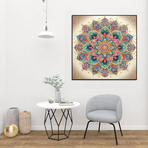 Mandala Flower Special Shaped Diamond Art Kits For Adults,DIY Wall Art Kits - color: YP028