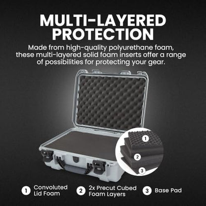 NANUK 930 Hard Case with Customizable Cubed Foam, Waterproof, Carry On - color: Silver, style: Cubed Foam
