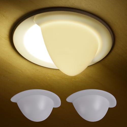2 Pack 4 Inch Anti-Glare Can Light Covers, White Half Shades - color: White, size: 4 Inch