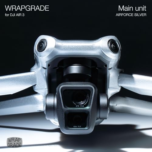 WRAPGRADE Skin Stickers Compatible with DJI Air 3 | Full Wrap (Airforce Silver) - color: Airforce Silver