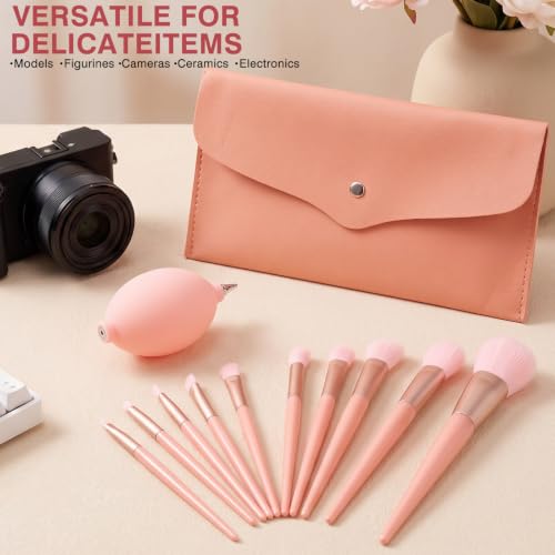 Ferrochef 12 Pcs Model Cleaning Brush Kit Figurine Dusting Brush, Pink - color: Pink