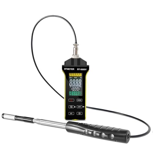 BTMETER Hot Wire Anemometer - CFM/CMM Air Flow Meter Measuring 0.2-67 Mph - color: Yellow