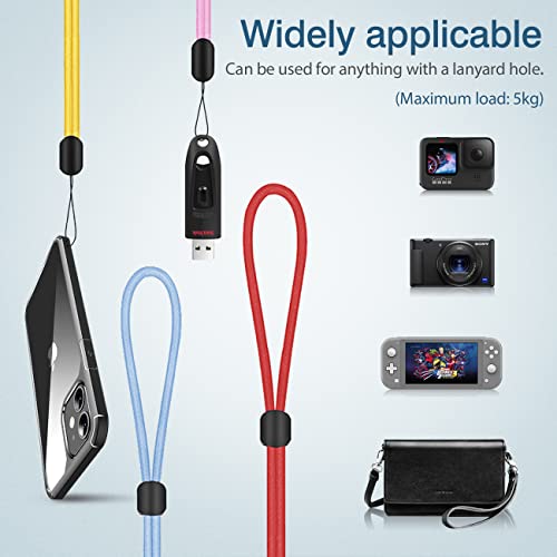 Hand Wrist Strap Lanyard 6 Pack 8inch, Adjustable Nylon Wristlet Keychain - color: Mixcolor, size: 8 inches