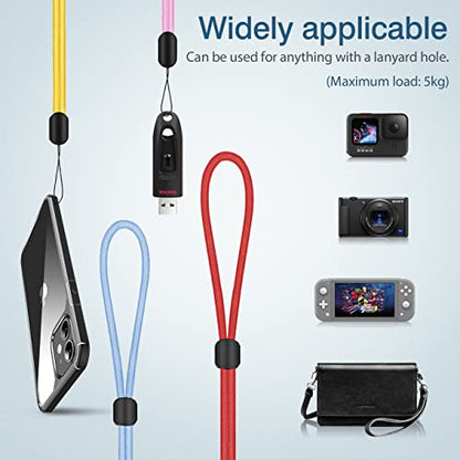 Hand Wrist Strap Lanyard 6 Pack 8inch, Adjustable Nylon Wristlet Keychain - color: Mixcolor, size: 8 inches