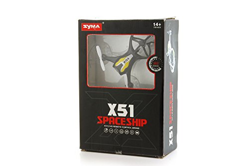 SYMA X51 Spaceship 2.4Ghz 4CH RC Quadcopter with Bonus Battery (Black)