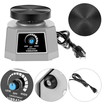 QWORK Lab Vibrator 4" - 110V Small Round Shaker Oscillator, Gypsum Mixing Machine, for Mixing Plaster/Gypsum