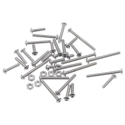 240PCS M2.5 304 Stainless Steel Button Head Socket Cap Screw Nut Kit - size: M2.5