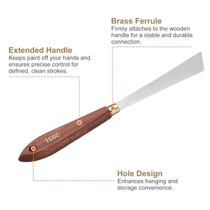 HARFINGTON Palette Knife Painting Tool 4.33" x 0.87" Stainless Steel Blade