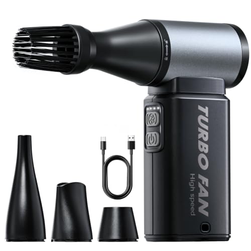 Compressed Air Duster, 110000RPM Super Power Cordless Air Duster - color: Jm02-black Gey