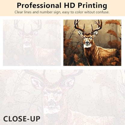 TUMOVO Whitetail Deer Paint by Numbers Craft Kit for Adults - color: Deer