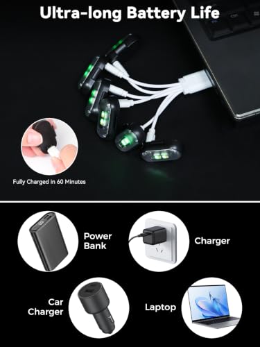 Mini LED Strobe Light, 8-Color USB Rechargeable, for Drone/Motorcycle/RC/Bike/Helmet