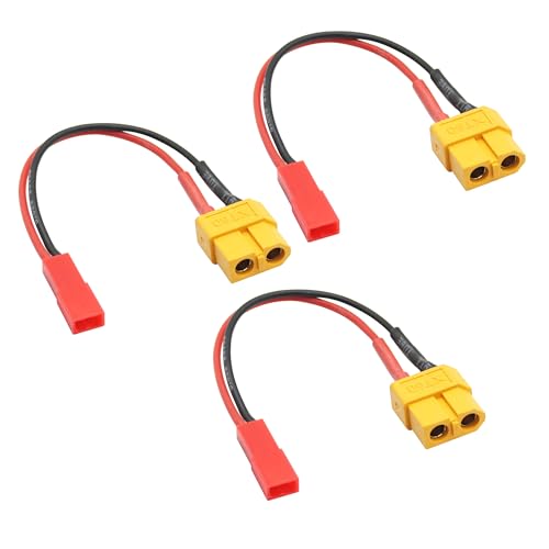 3Pcs Short XT60 to JST Connector Adapter 3", Battery Connector Plug