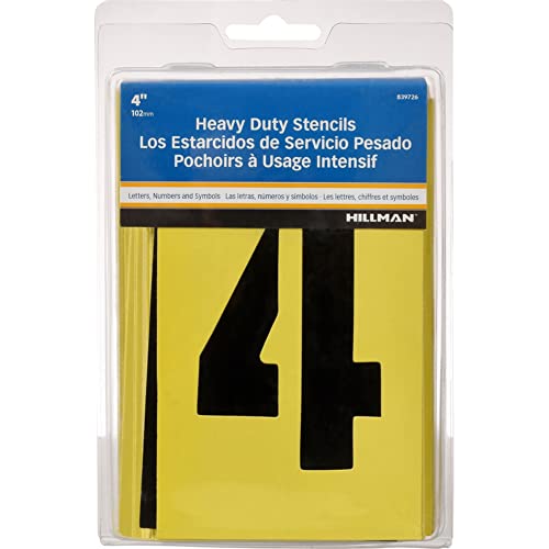 Hillman Letter and Number Stencil Pack, 4" - size: 1 Count (Pack of 1)