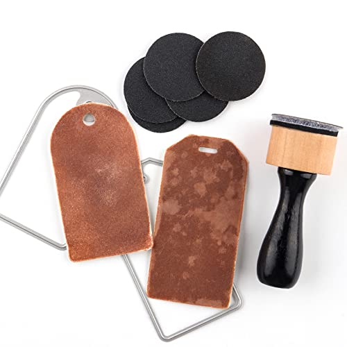 Briartw 42 PCS,2pcs Mini Ink Blending Tool,10pcs Flat Foams,20pcs Sanding Disks and 10pcs Round Stackable Jars,Medium-Grit Sandpaper Provides The Ideal Friction to Work On Cardstock, Chipboard, Wood - color: 2 Handle+10 Foam+20 Sanding Disk+10 Jars