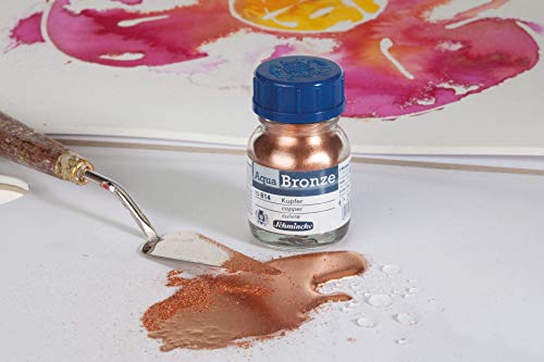 Schmincke - Aqua-Bronze, Pale gold, 20 ml, 15 813 032, shiny metallic effects on gouache and watercolor paintings, paper, cardboard, painting board, canvas - color: pale gold, style: Aqua Bronze