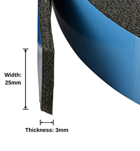3m X 25mm X 3mm 10' Foot Extra Thick Double Sided Foam Servo Tape #3017