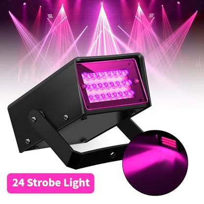 ENUOLI Mini LED Strobe Light Pink Color 24 Super Bright LED Party Light - color: Pink