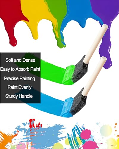 WAFJAMF 10 Pack Poly Foam Paint Brushes 2 Inch Sponge Painting Set Black - size: 10 Pcs