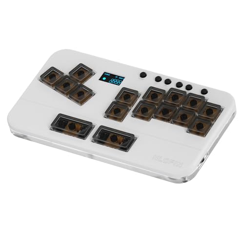 Leverless Arcade Stick Mini Keypad All-Button Arcade Controller (White) - color: White