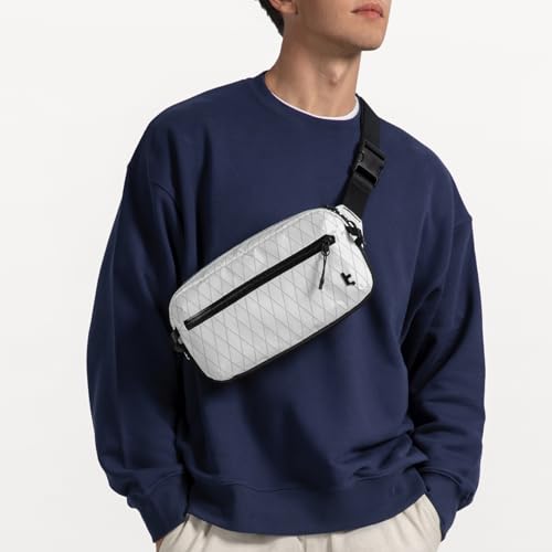 tomtoc 3.5L X-Pac Sling Bag with RFID Blocking Crossbody Pack for Men Women - color: X-Pac White, size: 3.5L