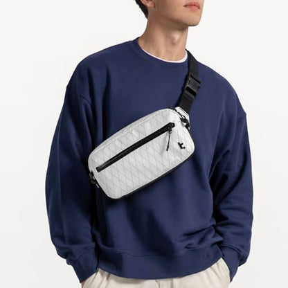 tomtoc 3.5L X-Pac Sling Bag with RFID Blocking Crossbody Pack for Men Women - color: X-Pac White, size: 3.5L
