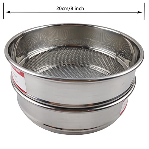 LABALPHA 60 Mesh Lab Sieves, #60 Mesh Test Sieve, 8'' Diameter, 304 Stainless Steel Wire Cloth (0.3mm) - size: 60 mesh (0.3mm)