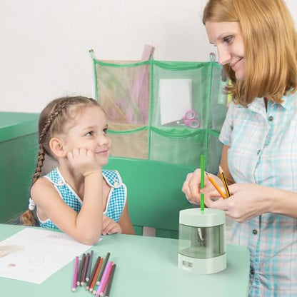 Deli Electric Pencil Sharpener, Automatic Pencil Sharpeners, Green - color: Green