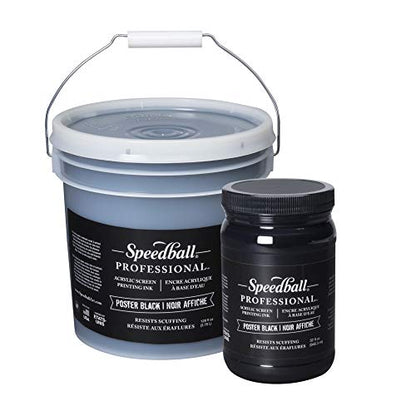 Speedball 004940 Acrylic Screen Printing Ink, 128 FL OZ, Poster Black - color: Poster Black