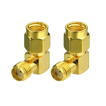 Bingfu RP-SMA Male to SMA Female Right Angle Antenna Connector Adapter 2PCS
