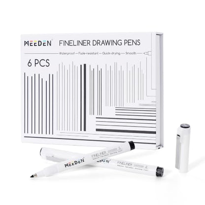MEEDEN Micro Fineliner Drawing Pens: 3mm Chisel Nib, 6 Pack, Black Ink - style: 3mm Chisel Nib
