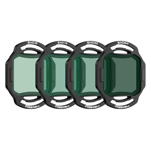 Freewell ND Filter 4-Pack for DJI O4 Air Unit Pro–ND8, ND16, ND32, ND64–Reduce Shutter Speed for Smooth, Cinematic Footage