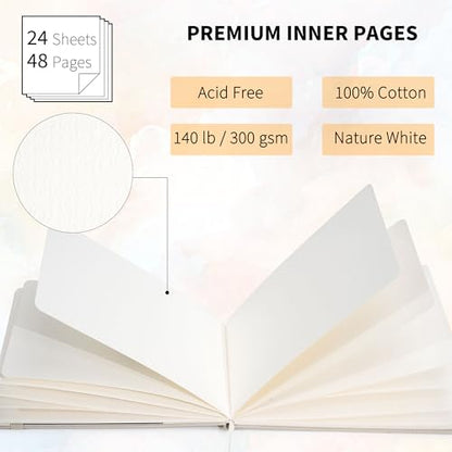 Yopih Artists Premium Linen Watercolor Sketchbook 5.5 x 8.2 in Navy - color: Navy, size: 5.5x8.2in