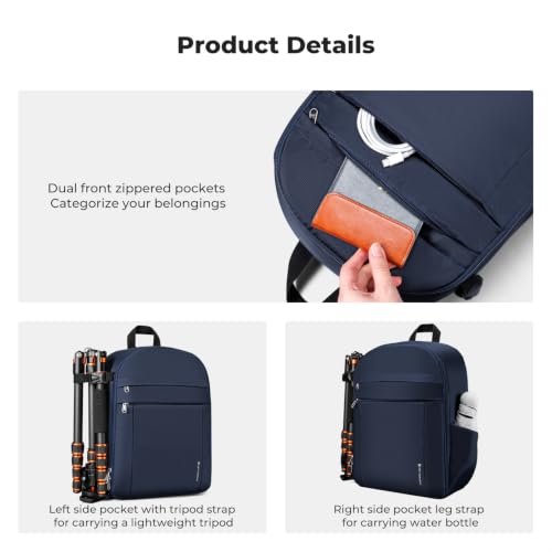 K&F CONCEPT Camera Backpack, DSLR/SLR/Mirrorless Photography Camera Bag - color: 05-Blue