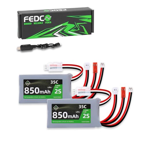 7.4V 2S 35C 850mAh LiPo Battery with USB Charger for 1/24 RC Car - size: 850mah 7.4V