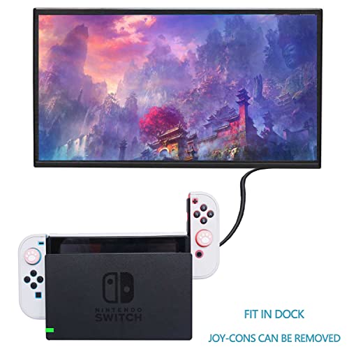 Dockable Case for Nintendo Switch - COMCOOL 3 in 1 Protective Cover Case for Nintendo Switch and Joy-Con Controller with Screen Protector and Thumb grips - Stone - color: Stone