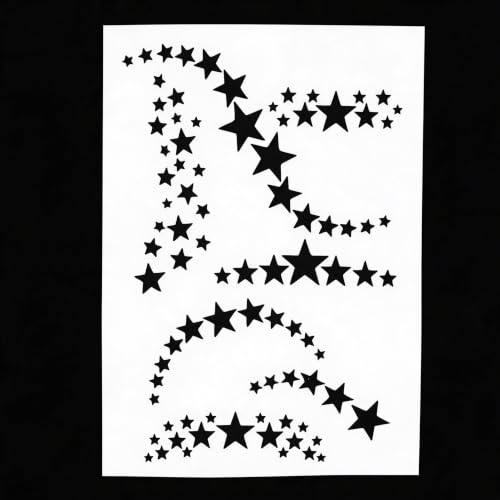 TIAMECH A4 Reusable Wavy Star Stencil for Painting - style: Stars Wavy