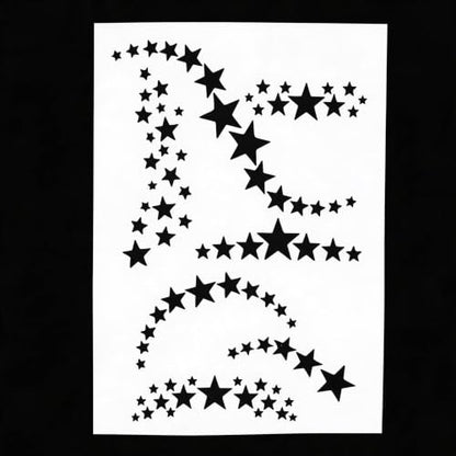 TIAMECH A4 Reusable Wavy Star Stencil for Painting - style: Stars Wavy
