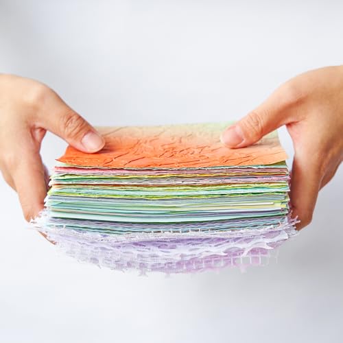 Scrapbook Supplies -180 Sheets Textured Scrapbook Paper & Mesh Fabric Set - color: Multicolor-5.9x4.7 Inch