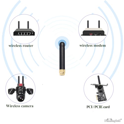 Mini Dual Band WiFi 2.4GHz 5GHz 5.8GHz SMA MIMO Antenna (2-Pack)