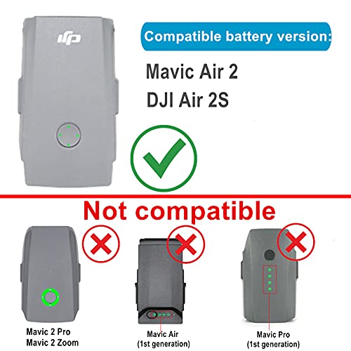 Hanatora Digital Display 4 in 1 Foldable Battery Charging Hub for DJI Air 2S,Mavic Air 2 Drone,Multi Charger in Sequence Charge Accessories