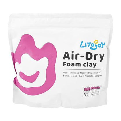 Pink Air Dry Foam Clay 1.1lbs/500g, Soft & Easy to Mold - color: Pink