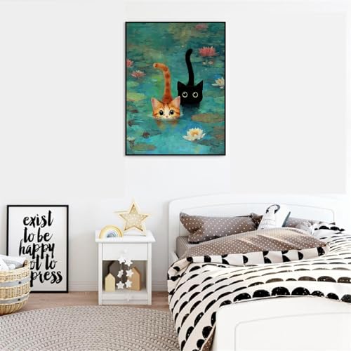 VIGEGU Black Cat Paint by Numbers Kit for Adults Beginner 16x20 Inch - color: MT6062