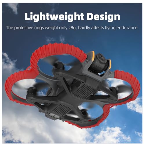 Propeller Guard Protector Accessories for DJI Avata 2, Prop Bumper Drone Anti-Collision Scratch-proof Protection,Fly Combo Protective Cover Ring(Red) - color: Red