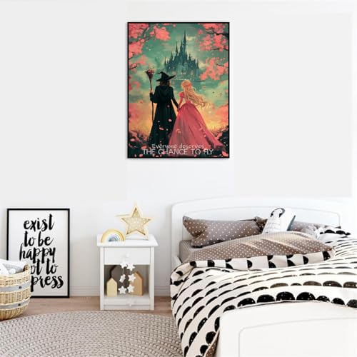 Witch Princess Paint by Numbers Kit for Adults Beginner with Framed - color: Paint by Number-251016