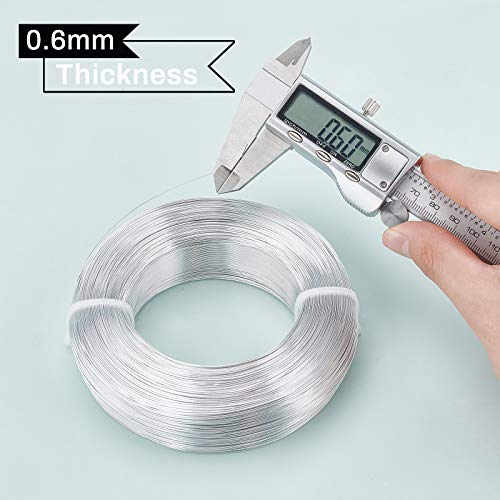 BENECREAT 1492 Feet 22 Gauge Silver Aluminum Wire Bendable Metal Sculpting Wire for Beading Jewelry Making Art and Craft Project
