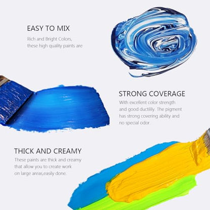 Professional Acrylic Paint Primary Colors,6 Colors(75ml/2.54oz) - color: 6 colors