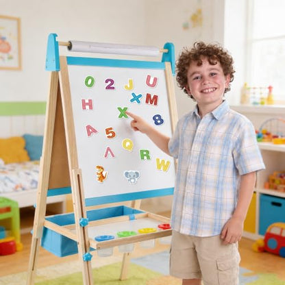 Easel for Kids Adjustable Art Easel Wooden Easel Chalk Board for Kids