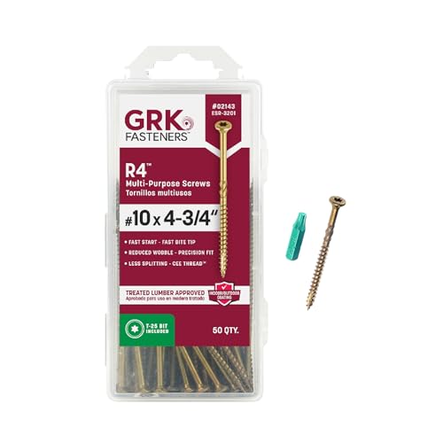 GRK Fasteners R4™ #10 x 4-3/4" Multi-Purpose Framing Screws, 50 PCS - size: #10 x 4-3/4" 50 count