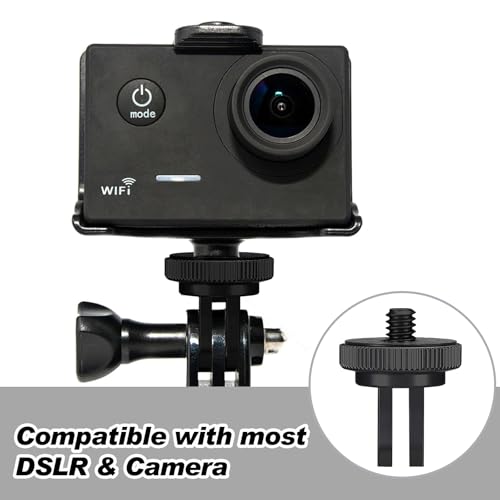 Frienda 4 Pcs Tripod Adapter Compatible with Gopro 1/4-20, Red, Black, Blue - color: Red, Black, Blue