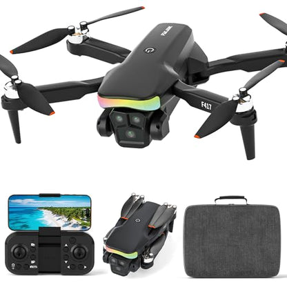 Mini Drone with 1080P Camera for Adults and Beginner,RGB LED Light FPV Drone Quadcopter for Beginners,One Key Take Off/Land Altitude Hold,Optical Flow Positioning Gravity Gesture Control
